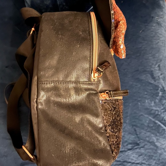 Disney Minnie Mouse Black & Rose Gold Mini Backpack - Picture 4 of 6